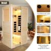 Single person spruce far infrared sauna hair