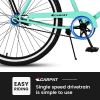 S26204 26 Inch Beach Cruiser Bike for Men and Women, Steel Frame, Single Speed Drivetrain, Upright Comfortable Rides, Multiple Colors