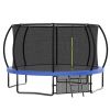 12FT Trampoline for Adults & Kids, ASTM Approved Reinforced Type Outdoor Trampoline with Enclosure Net