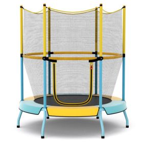 48" Toddler Trampoline with Safety Enclosure Net (Color: yellow)