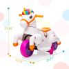 Unicorn Kids Ride On Toy, Electric Rocking Horse Car w/ Music, Accelerator Pedal, 3-6 Years Old, Girl Gift
