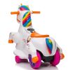 Unicorn Kids Ride On Toy, Electric Rocking Horse Car w/ Music, Accelerator Pedal, 3-6 Years Old, Girl Gift